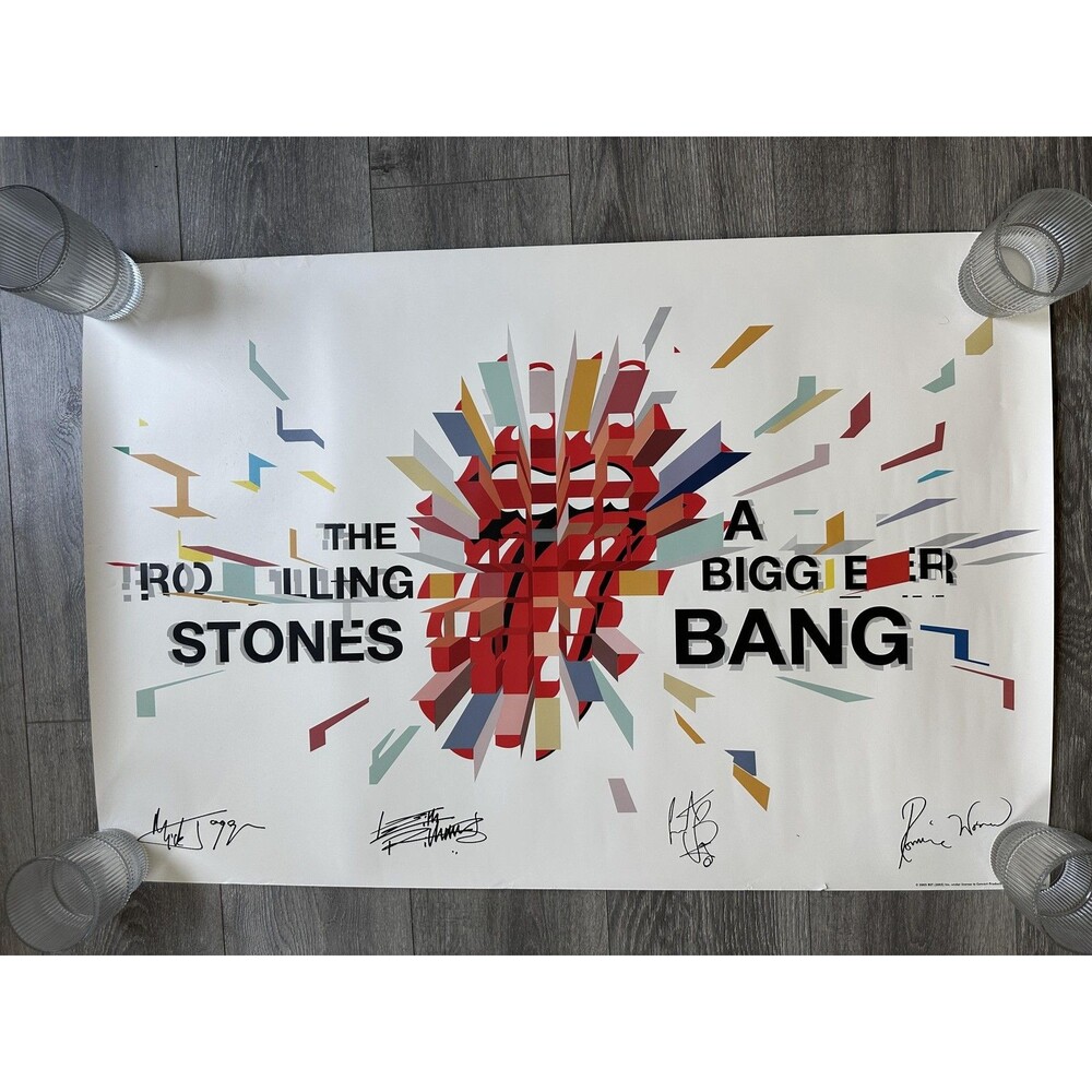 Vintage Rolling Stones Poster A Bigger Bang 2005 Rock Band Album Art Print